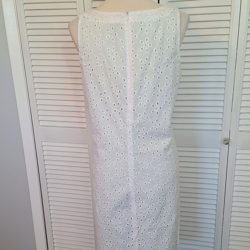 Madison cotton white sherbet eyelet lace dress sz XL *C6 - Picture 4 of 5